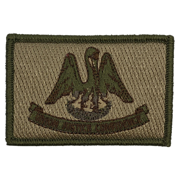Louisiana Embroidered Tactical State Patch - Color:Multitan with the Highest stitch count embroidery and Velcro® brand backing, Made in the USA, size 2" x 3" 