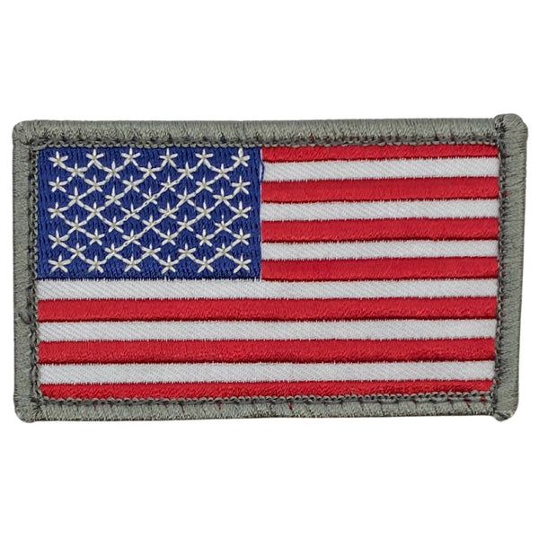 US Flag Patch - Grey Border.
