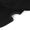 Close-up detail of patented notch on black Notch Athlete performance cap brim with Notch logo
