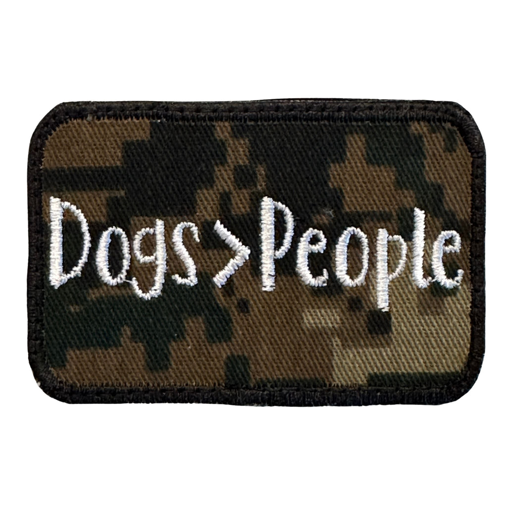 Dogs > People Patch - Digicam Hook fastener backing, Made in the USA, 2" x 3" sized for our tactical/operator caps