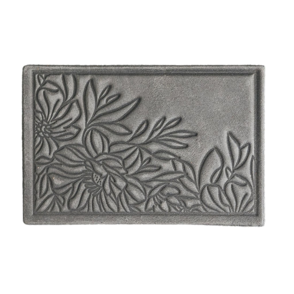 Shop Notchgear.com for Floral Patch - Rustic Grey Leather Handmade with High-Quality Full-Grain Leather with Velcro® brand backing, this leather stamped flower design velcro patch, hiking Patch is 2" x 3" sized perfectly for our tactical/ operator caps, backpacks and jackets. Made in the USA.