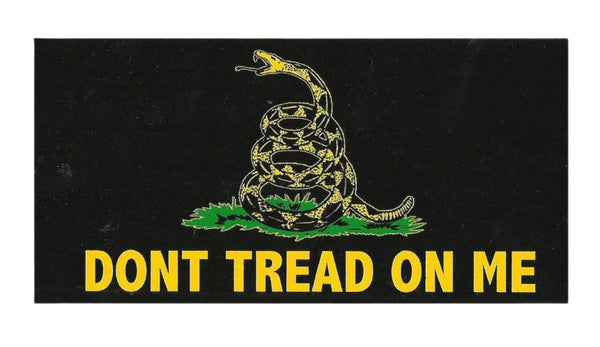 Gadsden Don't Tread on Me Decal - Black made from High quality reflective vinyl UV, weather and scratch resistant lamination, Made in the USA Size: 4"x 8"