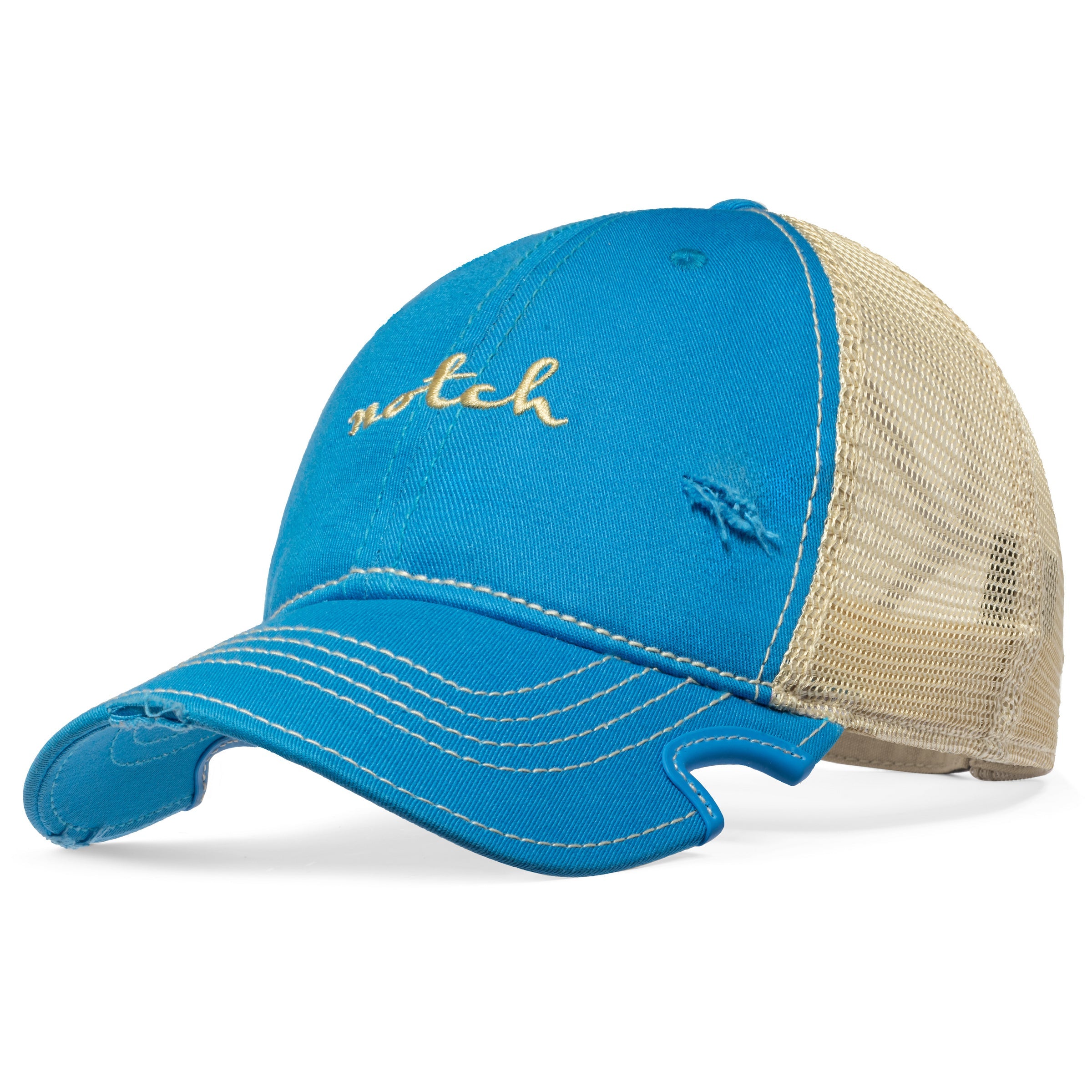 帽子 sb-1687) Notch Distressed Cap Distressed Blue Trucker Ponytail Hat for Sunglasses | Notch