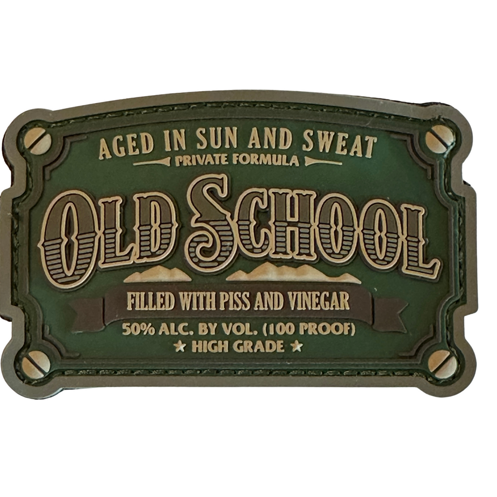  Old School PVC Patch - Color : Multicam, For old timers and generally grizzled folks, done in a retro style. Hook fastener sewn on the back, 2.25" x 3.5" size for tactical operator caps tactical backpacks and gear.