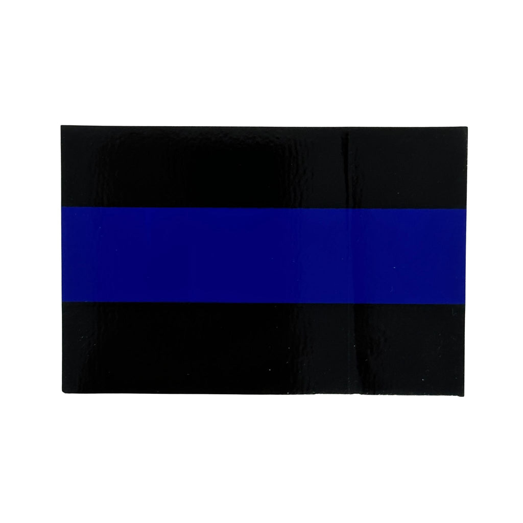 Thin Blue Line Decal - Bold High quality reflective vinyl UV, weather and scratch resistant lamination Made in the USA Size: 2"x 3"