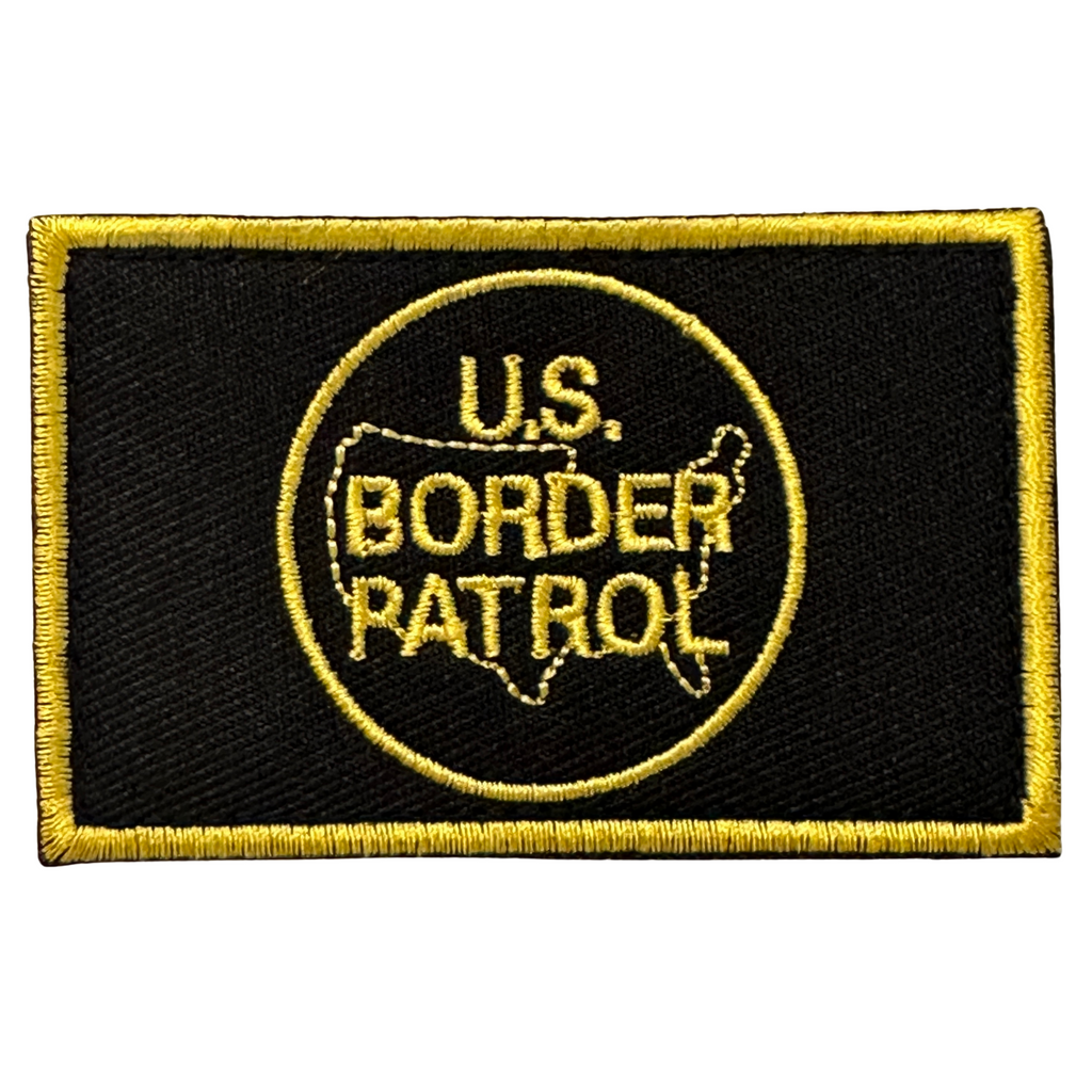 US Border Patrol Flag Patch - Black-Gold  Embroidered patch, USA Tactical Patches, Hook fastener backing, 2" x 3" perfect our tactical operator caps for your jackets, carrier plate and tactical bags