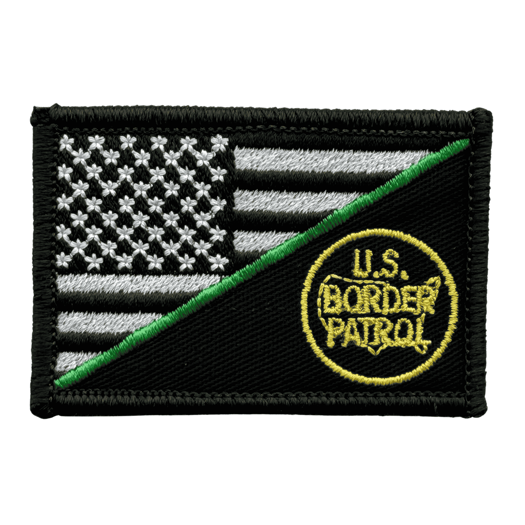 U.S. Border Patrol patch with American flag design on a white background