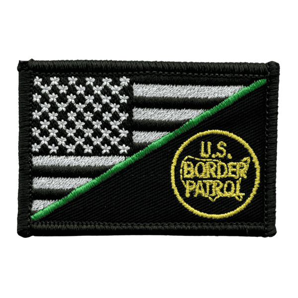U.S. Border Patrol patch with American flag design on a white background