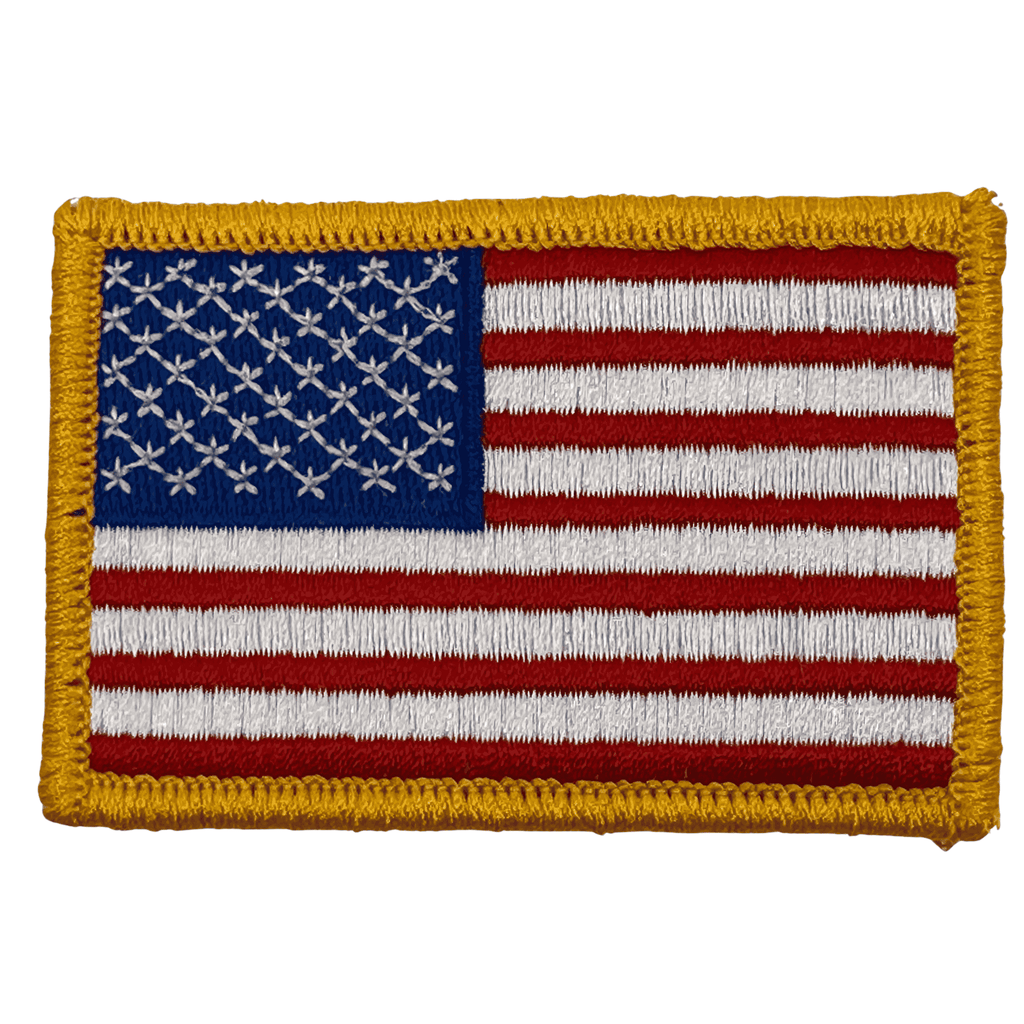 US Flag Patch - Full Color, Embroidered patch, Hook fastener backing, Made in the USA, 2" x 3" sized for our tactical/operator caps
