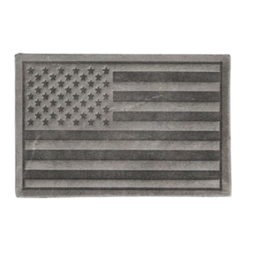 Rustic Grey Leather, Handmade with High-Quality Full-Grain Leather with Velcro® brand backing, this leather American Flag patch is 2" x 3" sized perfectly for our tactical/ operator caps. Made in the USA.