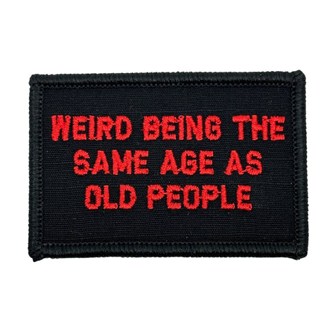  I'm Nicer Than My Face Looks Patch - Black-Red; Embroidered patch, USA Tactical Patches, Hook fastener backing, Made in the USA, 2" x 3" sized for our tactical/operator caps.