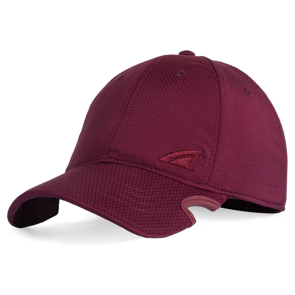 Notch Athlete Burgundy Ponytail performance cap with monochromatic embroidered logo