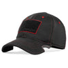 Notch Athlete Operator Black Red cap with bold red accents and 2x3 inch hook and loop patch panel