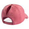 Back view of Notch Athlete Pink Ponytail cap showing ponytail slot and adjustable hook and loop strap