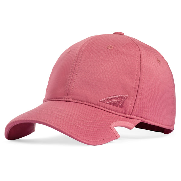 Notch Athlete Pink Ponytail cap with bright pink performance fabric and embroidered logo