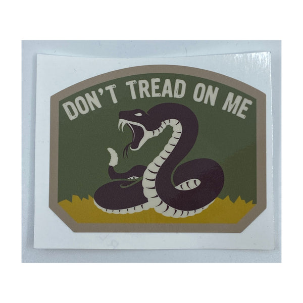 Don't Tread Decal - Color: Multicam, Heavy duty vehicle wrap vinyl, die cut but all in one piece, High quality and durable vinyl, indoor and outdoor use, Waterproof and weather resistant, Size: 3"x 2.75"