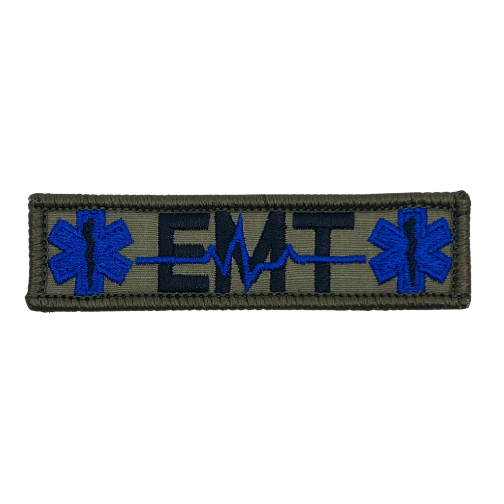 EMT Heartbeat and Stars of Life  Patch - MultiCam Camo, Embroidered Patch, Made in the USA, Size 1"x3.75"
