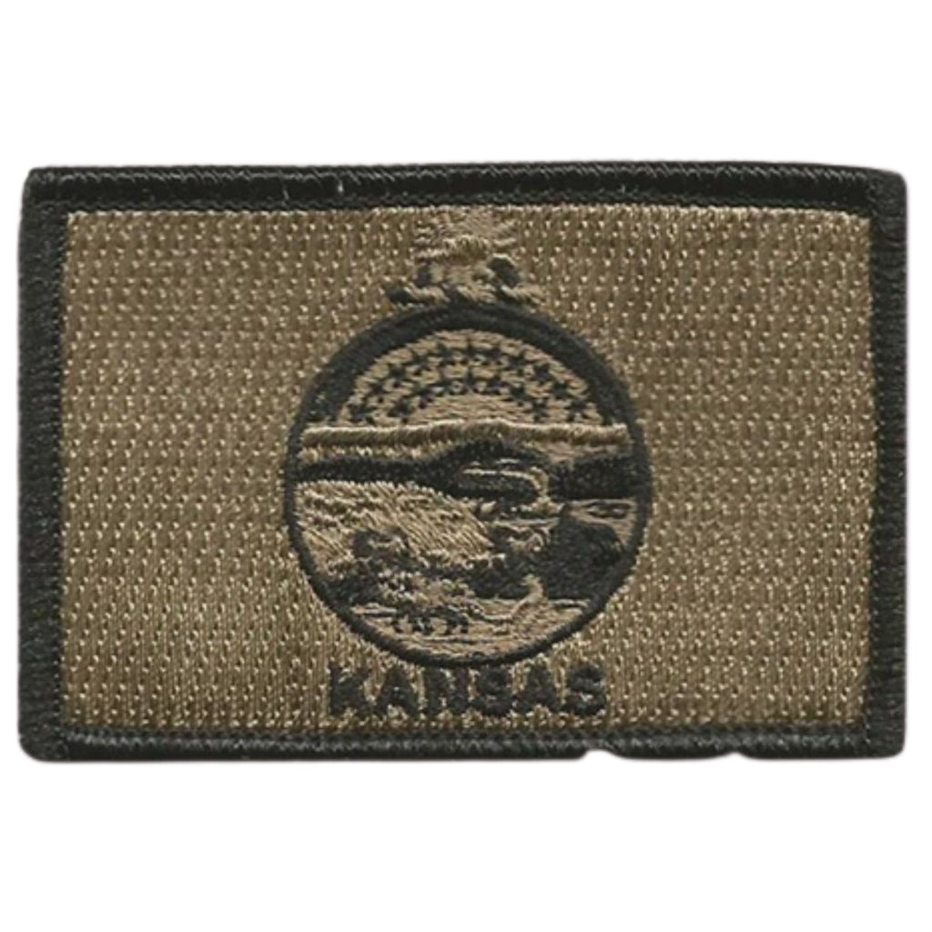 Kansas Flag Patch - Coyote-Tan.