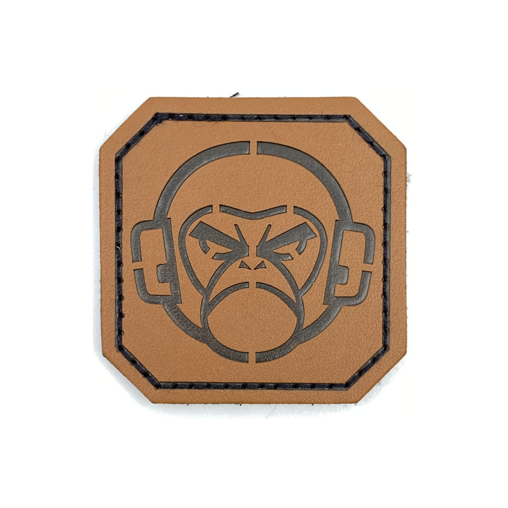 Monkey Head Square Patch - Leather.