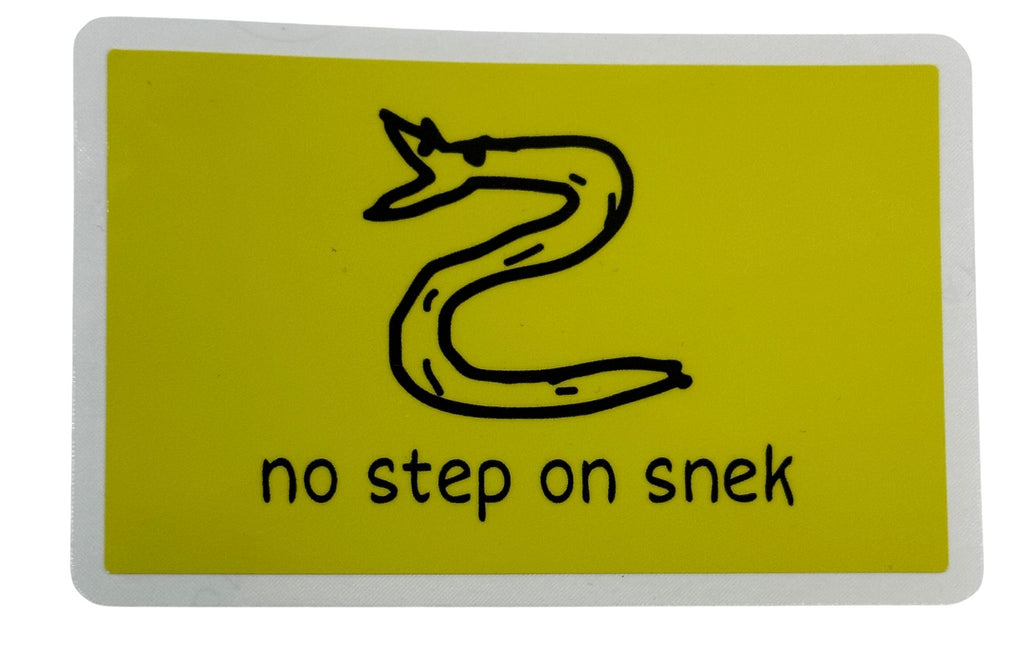 No step on snek Decal - Full Color  High quality reflective vinyl UV, weather and scratch resistant lamination Made in the USA Size: 2.5"x 4"