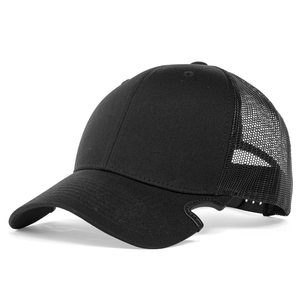 Notch Classic Adjustable Black Trucker Blank Hat | Made to Work with Prescription Glasses