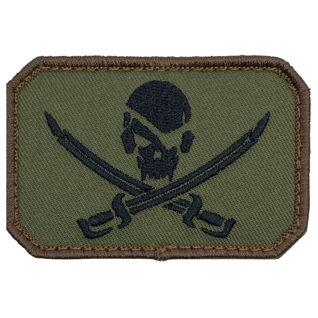 Pirate Skull Flag Patch - Forest.