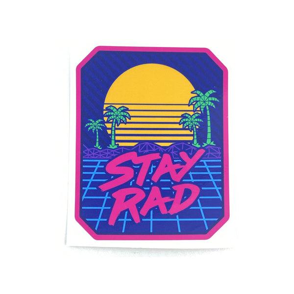 Stay Rad Decal - Full Color Thick heavy duty vehicle vinyl decal us flag, Die cut, High quality and durable vinyl, indoor and outdoor use, Waterproof and weather resistant, Size: 2.8"x 3.5"