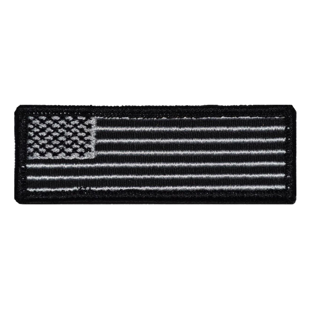 US Flag Patch 1x3 - Black-White.