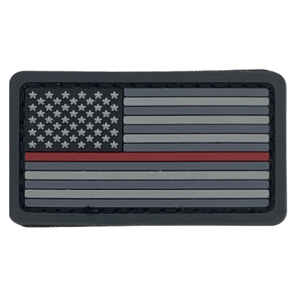US Flag PVC Patch- Thin Red Line.