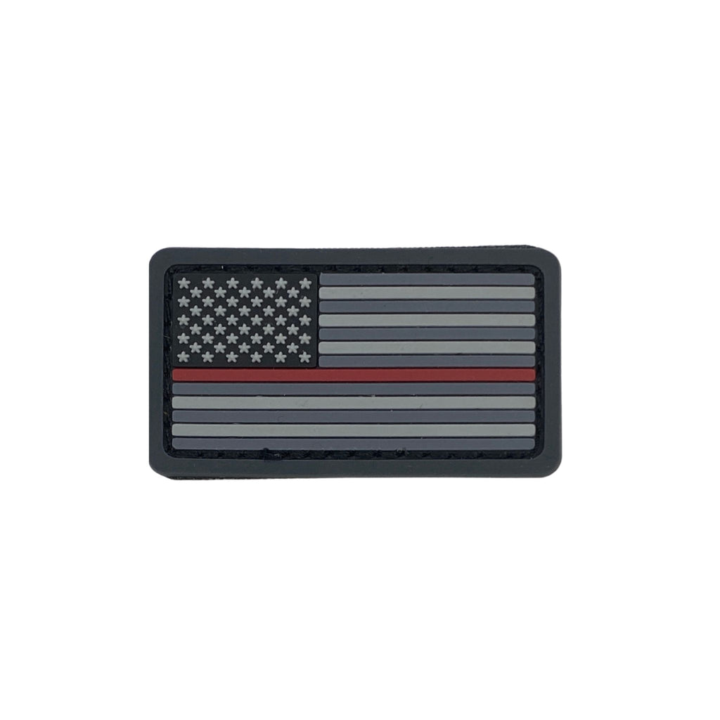 US Flag PVC Patch Mini - Thin Red Line.