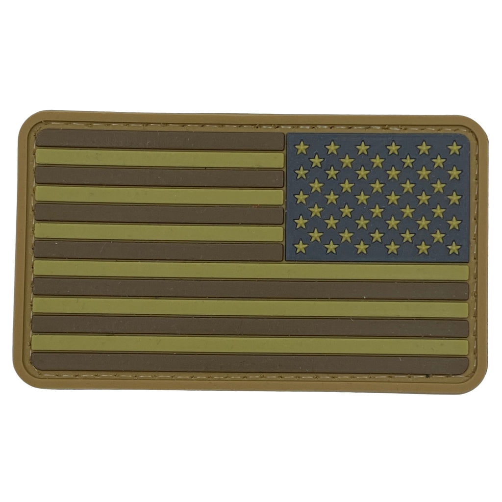 US Flag Reversed PVC Patch - Coyote-Tan.