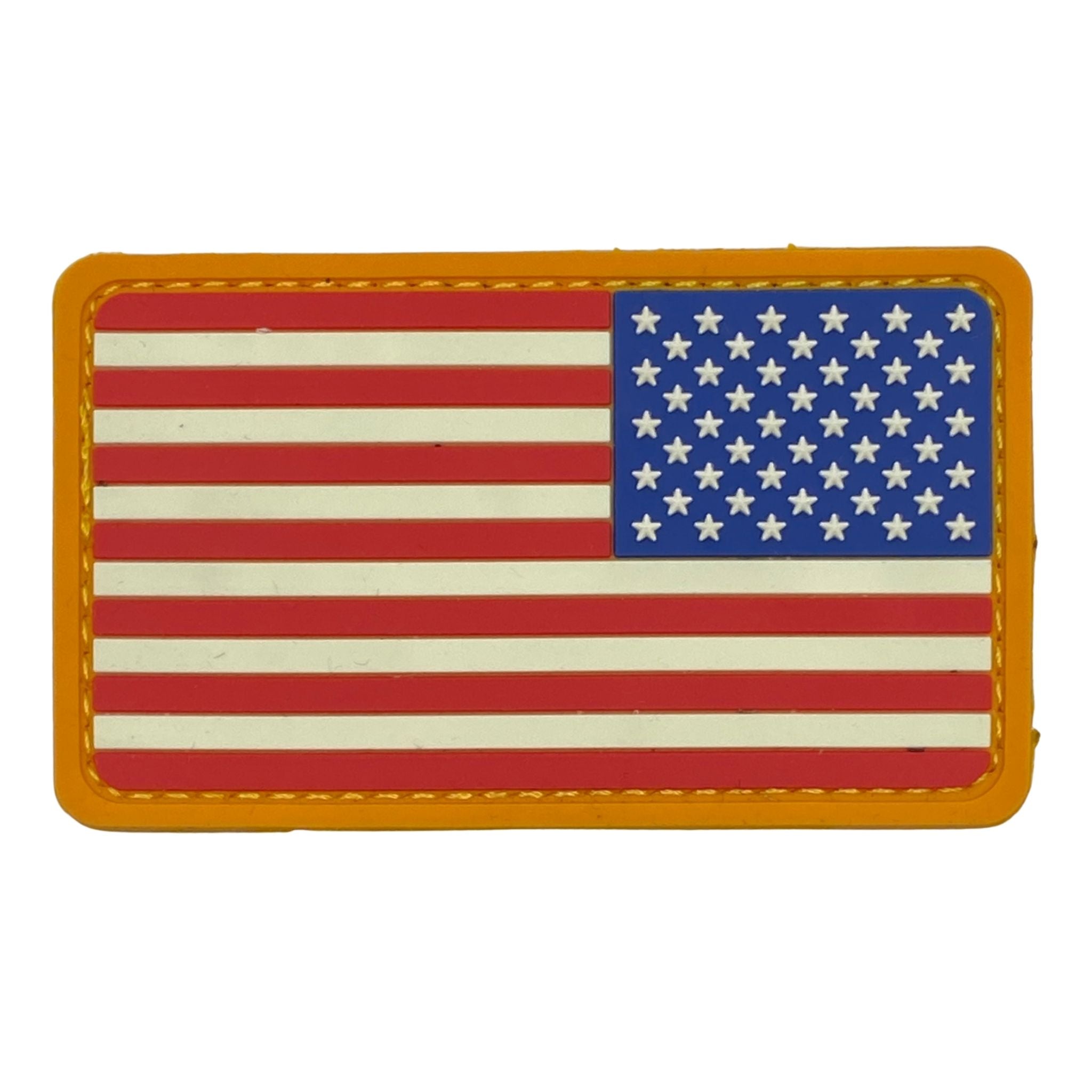 American Flag Patch - PVC - Black (w/ Hook Back)