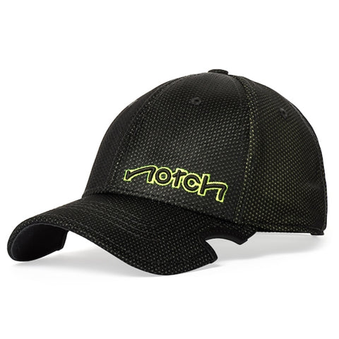 Notch Classic Adjustable Neon tactical mesh cap in black with neon green logo embroidery