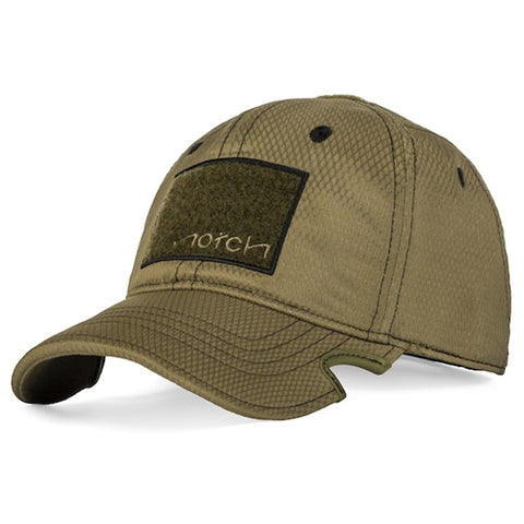 Notch Athlete Operator OD green cap with black Notch patch and 2x3 inch hook-and-loop panel
