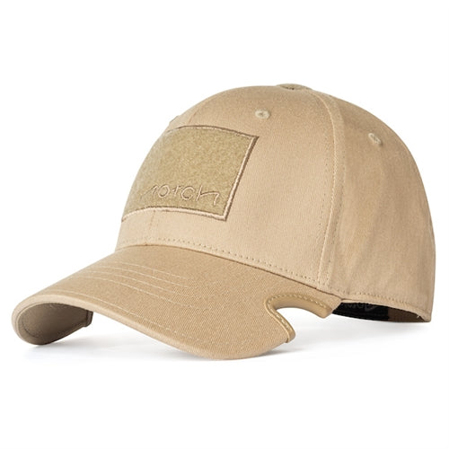 Notch Classic Flexfit Tan Operator tactical cap in tan with front hook and loop morale patch field