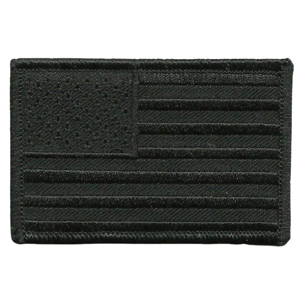 All black US flag hook and loop morale patch for hats and tactical gear
