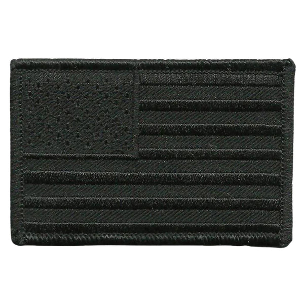 All black US flag hook and loop morale patch for hats and tactical gear
